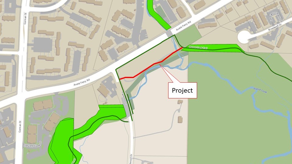 Map of Walnut Creek Trail project location