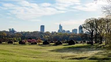 Dix Park with downtown view