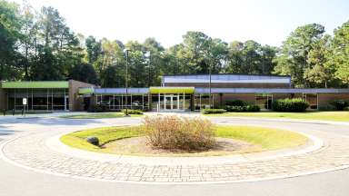 Exterior shot of Carolina Pines community center