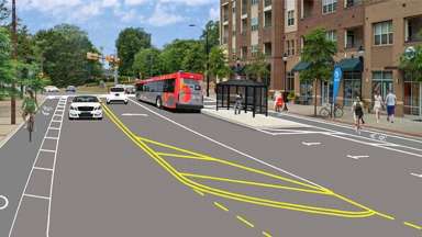 Rendering of Oberlin Road streetscape