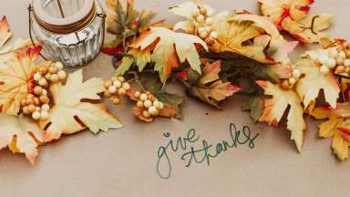 leaves as a table center piece