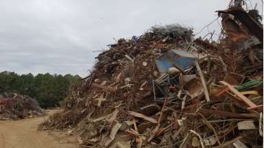 Metal materials in a junk yard.