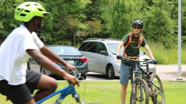 children on mountain bike tour