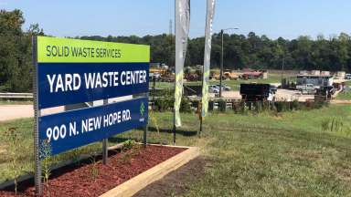 Entrance to Raleigh Yard Waste Center