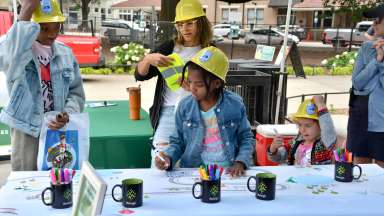 children attending a City event