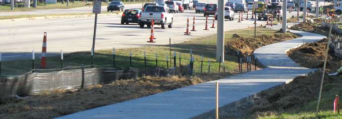 A sidewalk on Capital Blvd