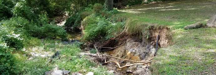 An eroded stream on Royal Street