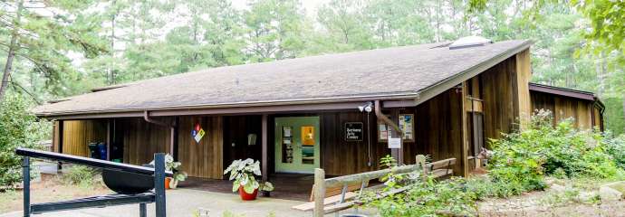 The exterior of Sertoma Arts Center at Shelley lake Park