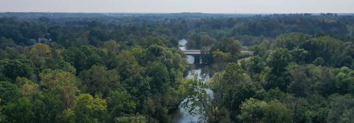 aerial view of the Neuse river