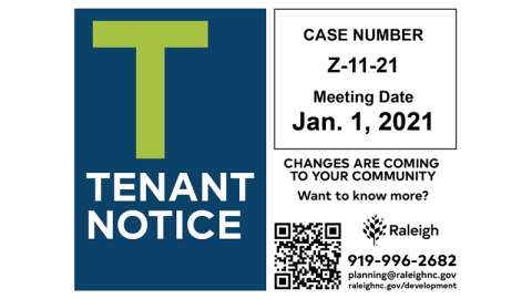 Tenant (T) Public Notice Sign