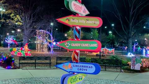 directional signs at holiday express