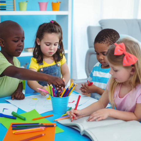 Children painting