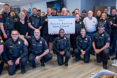 Officers Posing with Congregation