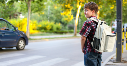 kid at crosswalk