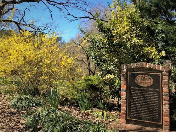 Latta House and University Site plaque