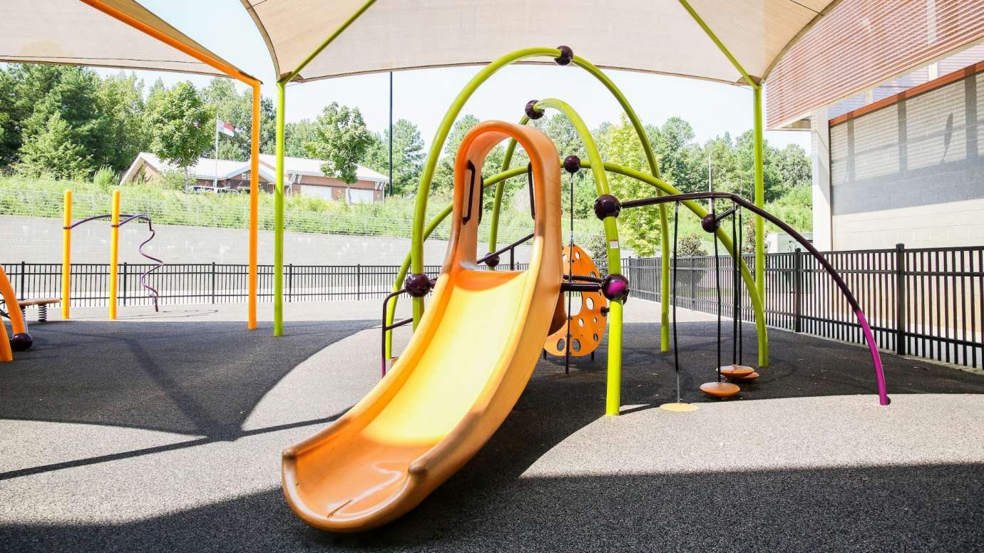 Small yellow slide at Abbotts Creek playground