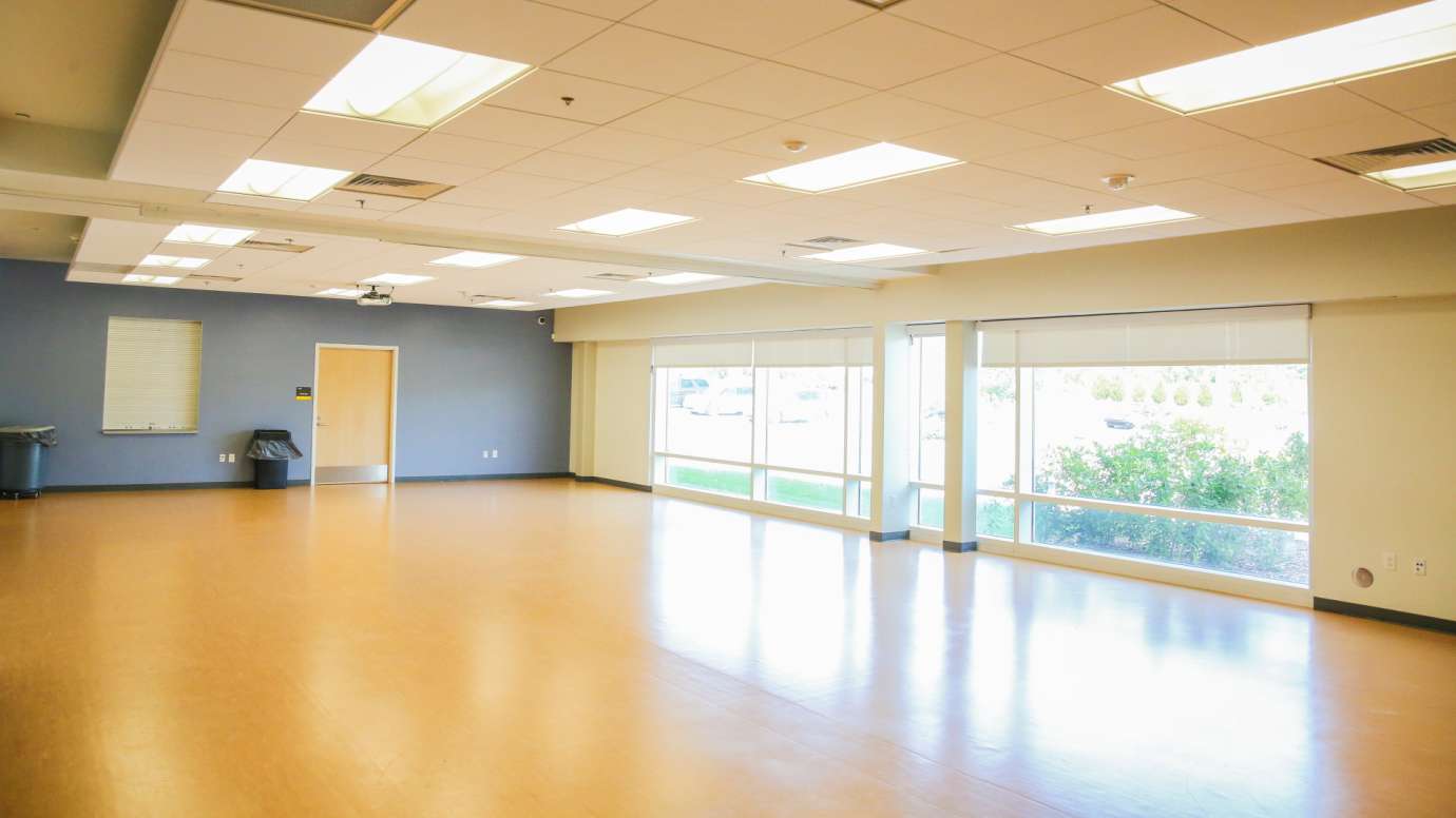 View of the interior multipurpose room at Abbotts Creek Park