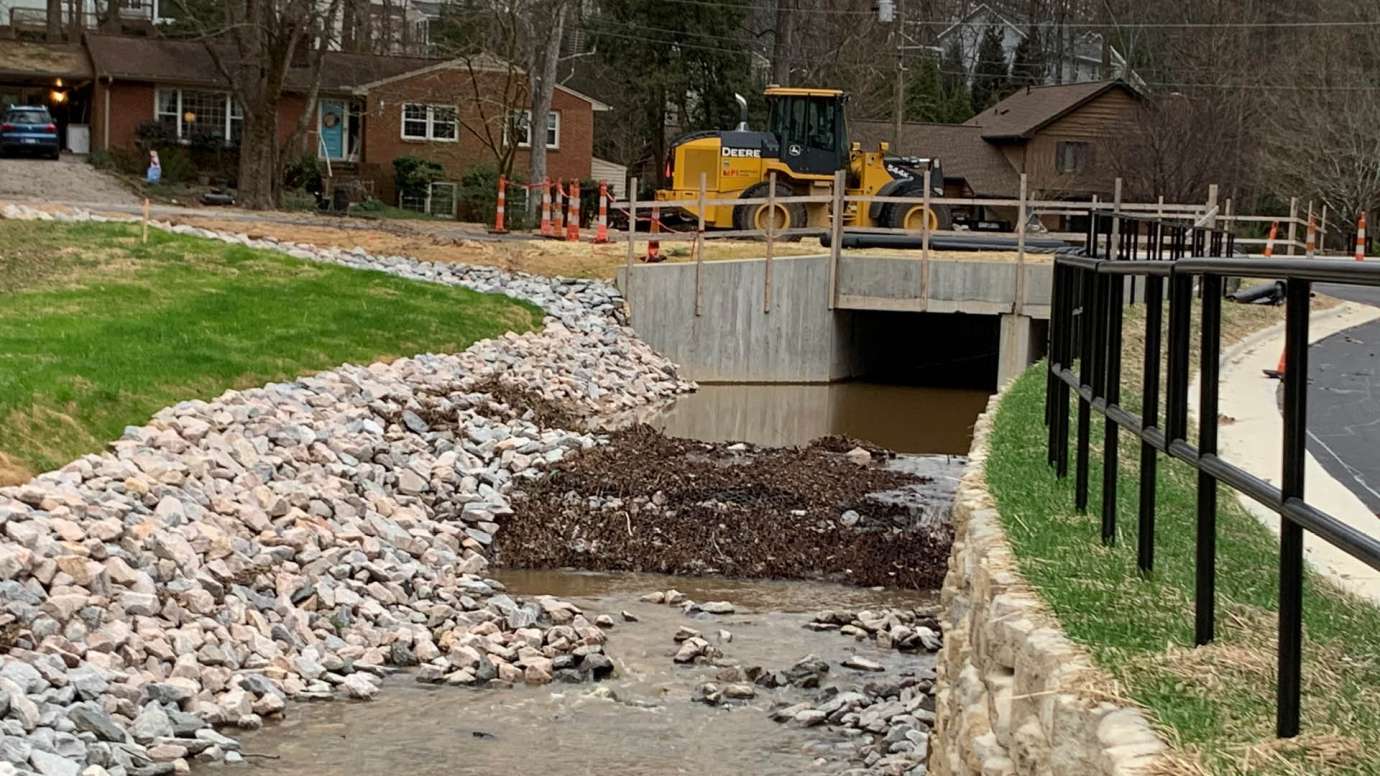 The new concrete box culvert that will carry stormwater along Swift Drive.