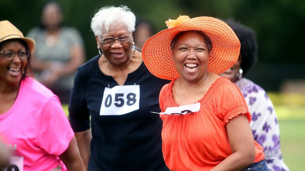 Women laughing together