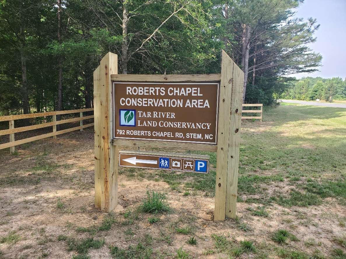 Sign for Tar River Land Conservancy protected area