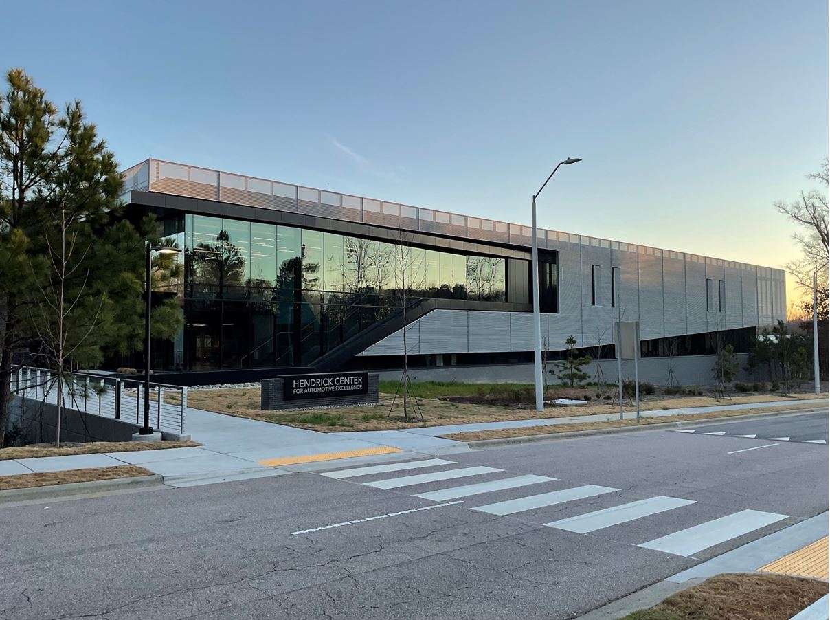 Building R at Wake Tech Community College. Image of Building at dusk