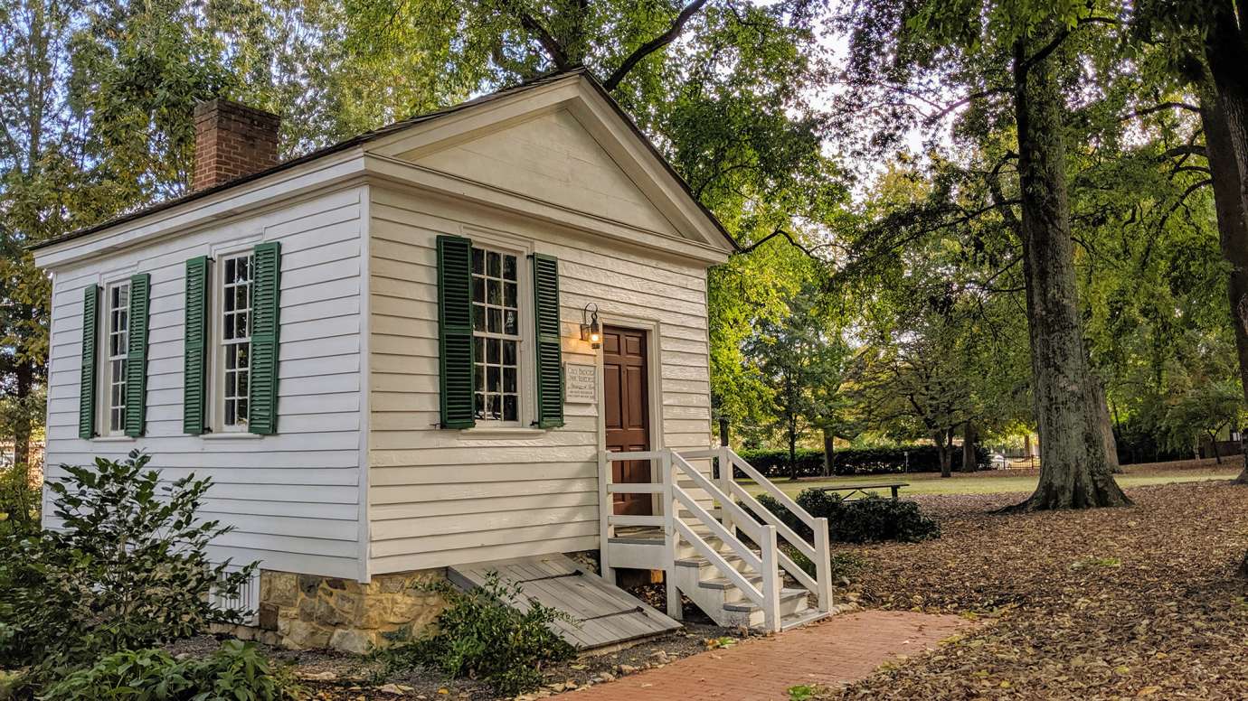 the exterior of the Badger-Iredell Law Office historic building