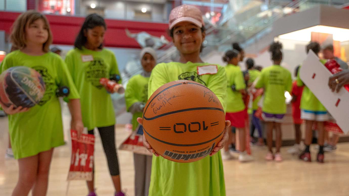 Police basketball campers visit NC State