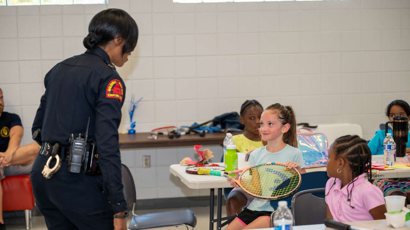 Chief Patterson visits tennis camp