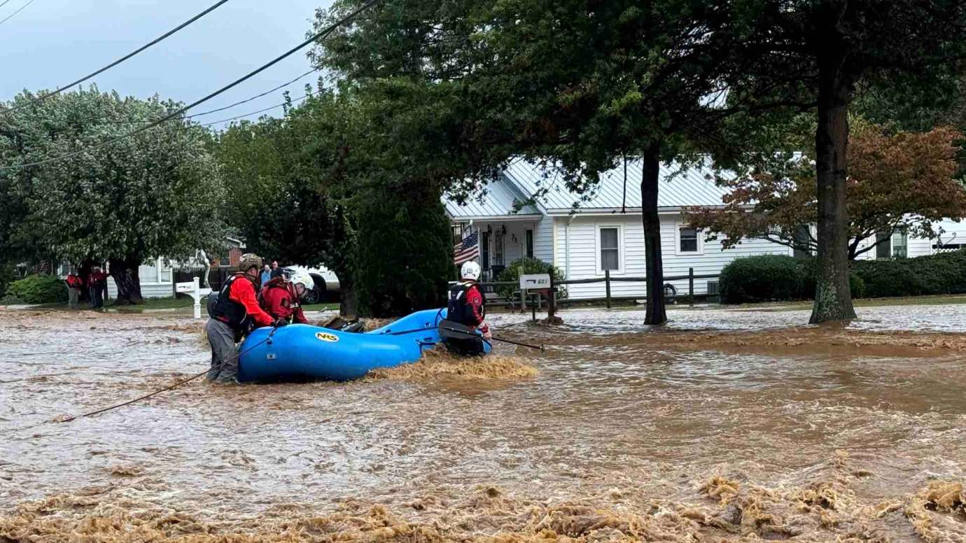 Raleigh firefighters conduct search and rescue efforts in Haywood County