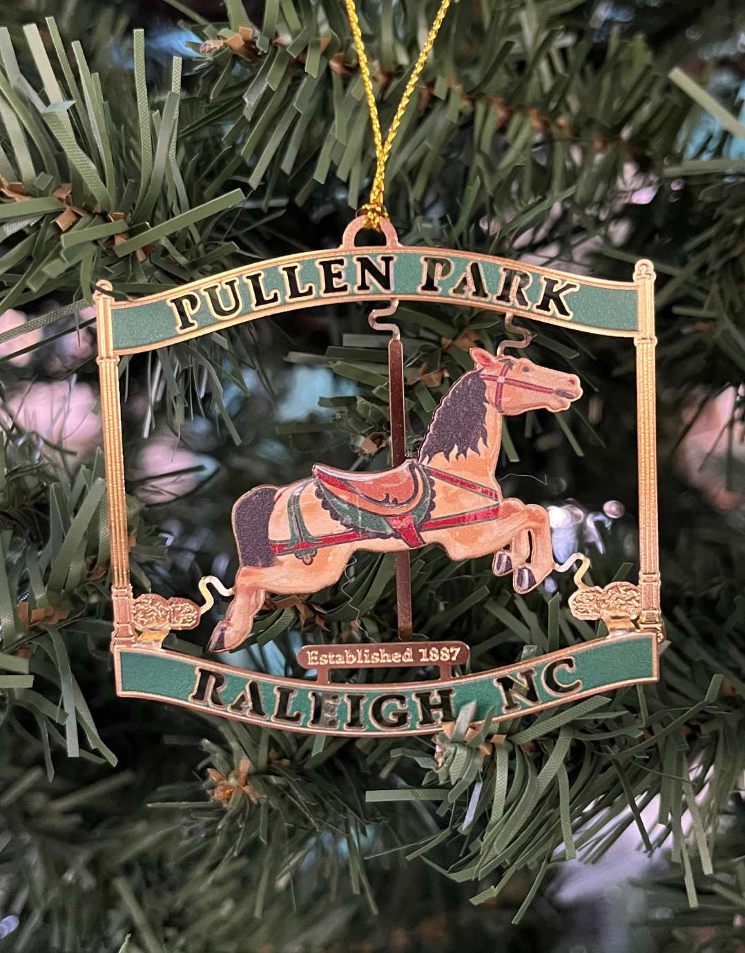 pullen park ornament with a horse