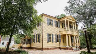 View of the exterior of the historic Mordecai house