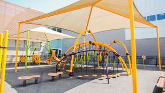 An outdoor playground at Abbotts Creek Park 