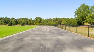 An outdoor track at Buffaloe Road with eight lanes