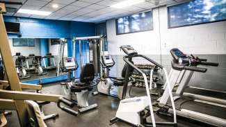 Shot of some of the fitness equipment in the fitness room at Green Road Park 