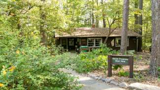 The outside of the Durant Nature Preserve park office 