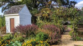 View of the Mordecai Historic Park garden in springtime