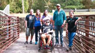 A group participating in a guided walk 