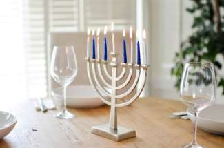 menorah on a table