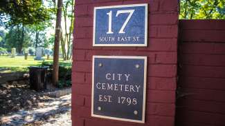 Sign outside the City Cemetery site 