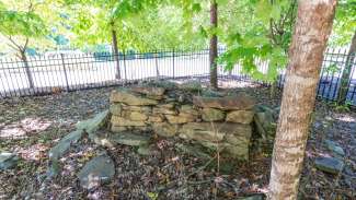 Remnants of historic stone chimney