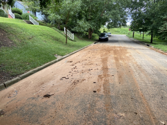 Sediment in street