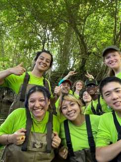 group of students in woods