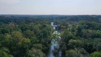 aerial view of the Neuse river