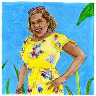 A portrait drawing of Wanda Middleton by Deborah Aschheim