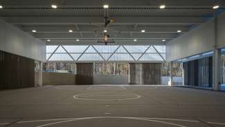 Baileywick park covered sports courts with screen dividers 